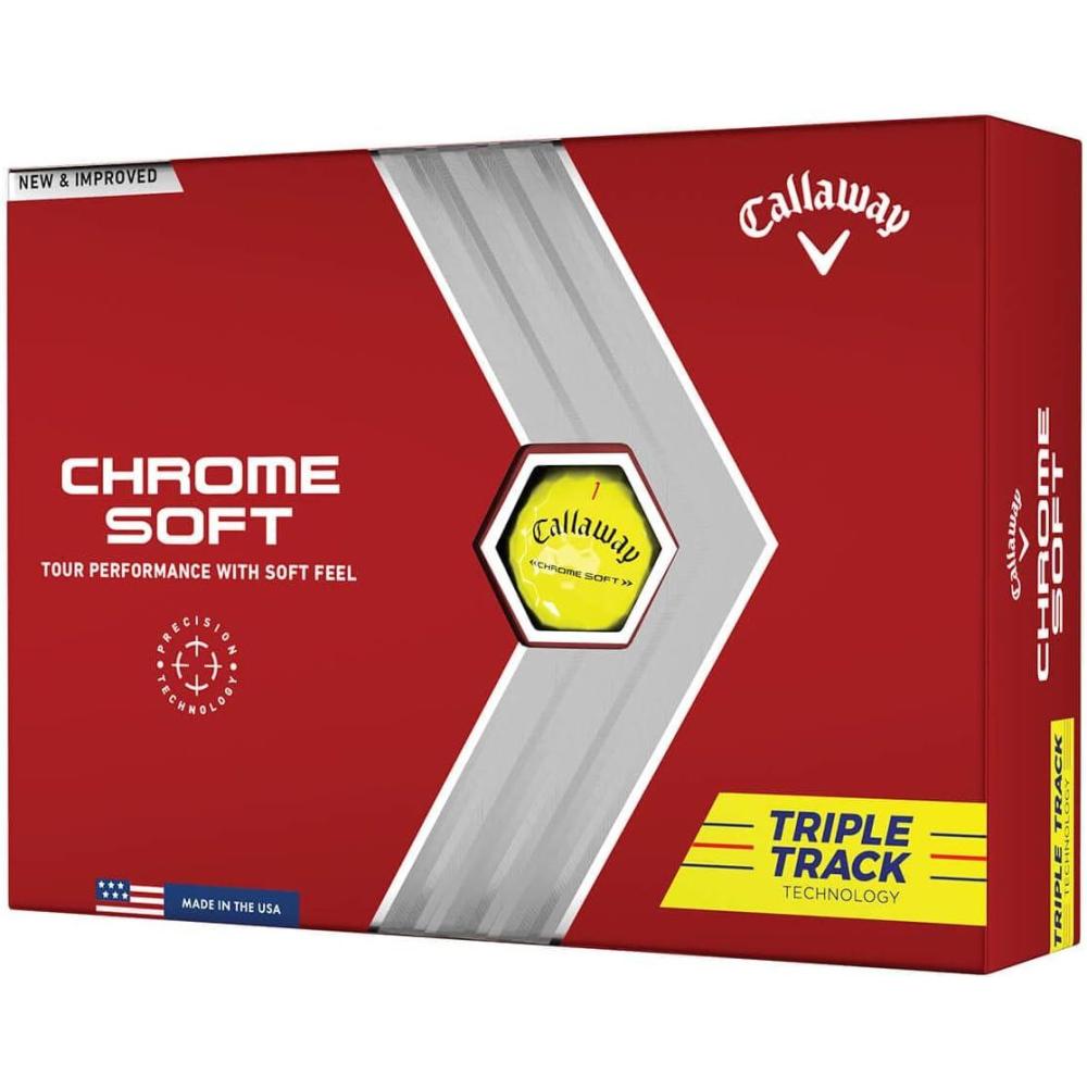 imageCallaway Golf 2022 Chrome Soft Golf Balls True Track RedBlueTriple Track Yellow