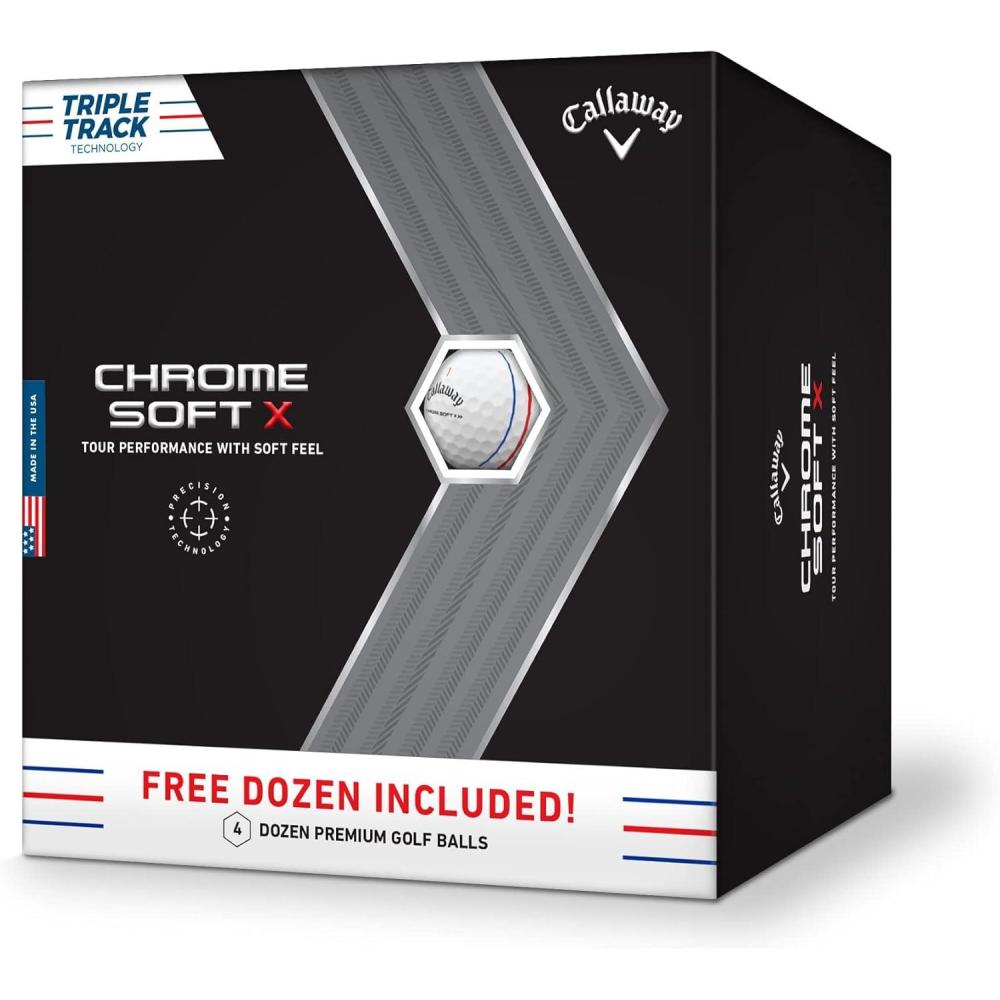 imageCallaway Golf Chrome Soft X Golf Balls Triple Track YellowTriple Track  Buy 1 Get 1 Free White