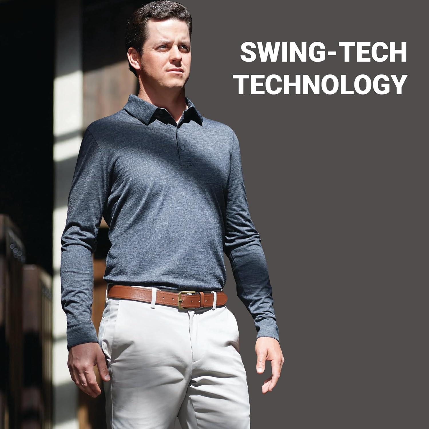 imageCallaway Mens Long Sleeve Moisture Wicking Golf Polo Shirt with Stretch Fabric Available in Big amp TallBright White