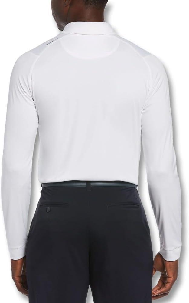 imageCallaway Mens Long Sleeve Moisture Wicking Golf Polo Shirt with Stretch Fabric Available in Big amp TallBright White