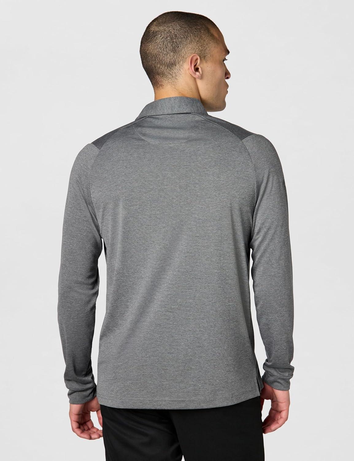 imageCallaway Mens Long Sleeve Moisture Wicking Golf Polo Shirt with Stretch Fabric Available in Big amp TallQuiet Shade Heather