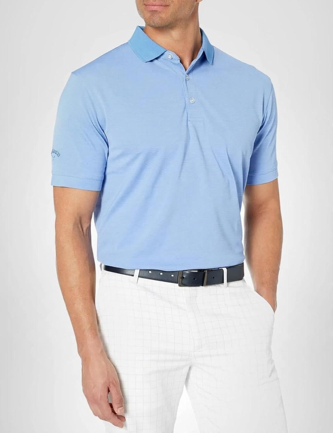 imageCallaway Mens Short Sleeve Stretch Ottoman Performance Golf Polo MoistureWicking Sun Protection Available in Big amp TallProvence