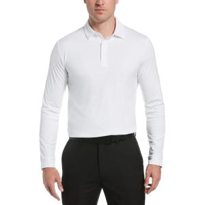 Callaway Men’s Long Sleeve Moisture Wicking Golf Polo Shirt with Stretch Fabric (Available in Big & Tall)(Bright White 2.0)