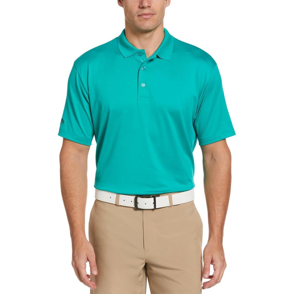 imageCallaway Mens Solid Optidri Short Sleeve Stretch Golf Polo Sun Protection MoistureWicking Available in Big amp TallColumbia