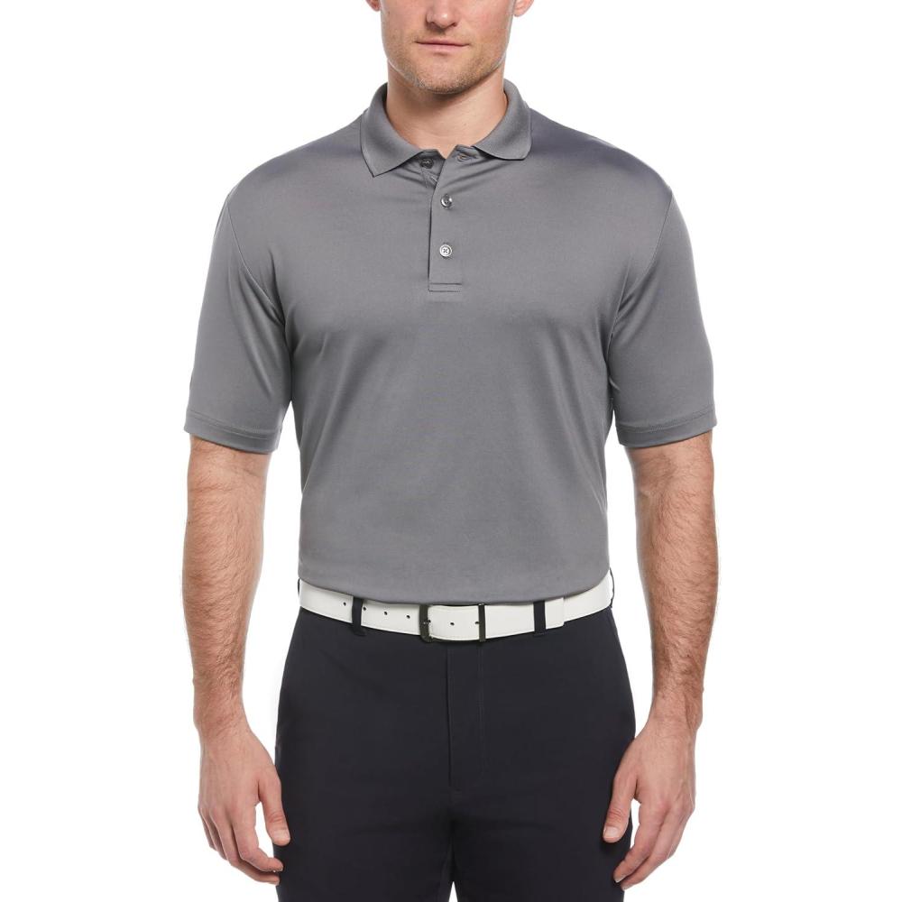 imageCallaway Mens Solid Optidri Short Sleeve Stretch Golf Polo Sun Protection MoistureWicking Available in Big amp TallQuiet Shade