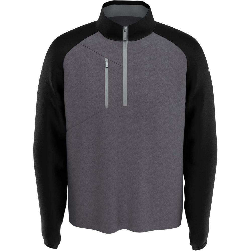 imageCallaway Mens Swing Tech Midweight Ottoman Fleece 14 Zip Golf SweaterQuiet Shade