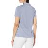 Callaway Womens Quarter Zip Short Sleeve Heather Golf Polo Shirt(Blue Indigo Htr)