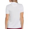 Callaway Womens Quarter Zip Short Sleeve Heather Golf Polo Shirt(Brilliant White)