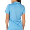 Callaway Womens Quarter Zip Short Sleeve Heather Golf Polo Shirt(Ibiza Blue Htr)