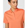 Callaway Women’s Tournament Short Sleeve Golf Polo Shirt, Added Stretch, Moisture-Wicking, Sun Protection(Hot Coral)