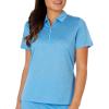 Callaway Womens Quarter Zip Short Sleeve Heather Golf Polo Shirt(Ibiza Blue Htr)