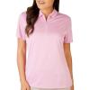 Callaway Womens Quarter Zip Short Sleeve Heather Golf Polo Shirt(Sunset Pink Htr)
