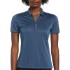 Callaway Womens Quarter Zip Short Sleeve Heather Golf Polo Shirt(True Navy Htr)