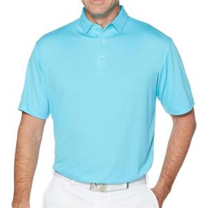 Callaway Mens Basics Short Sleeve Birdseye Polo Shirt(Blue Atoll)