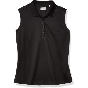 Callaway Women’s Opti-Dri Sleeveless Golf Polo with UV Block Sun Protection, Flexible Fit, Ladies Performance Apparel(Caviar Black)