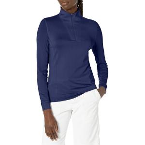 Callaway Women’s Solid Sun Protection 1/4 Zip with Chev Front Seams & Top Stitching Detail Shirt(Peacoat)