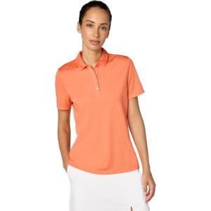 Callaway Women’s Tournament Short Sleeve Golf Polo Shirt, Added Stretch, Moisture-Wicking, Sun Protection(Hot Coral)