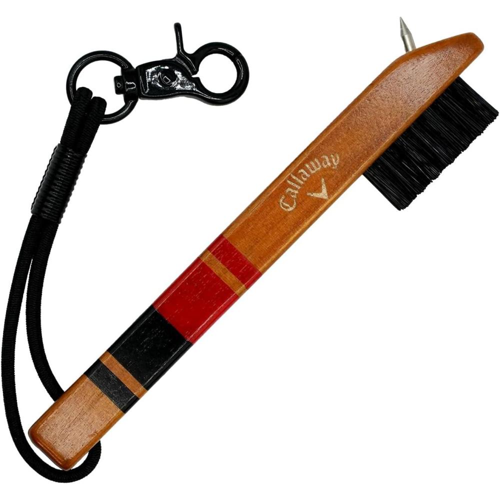 imageCallaway Heritage Wood Golf Club Brush with Groove CleanerBlackRed