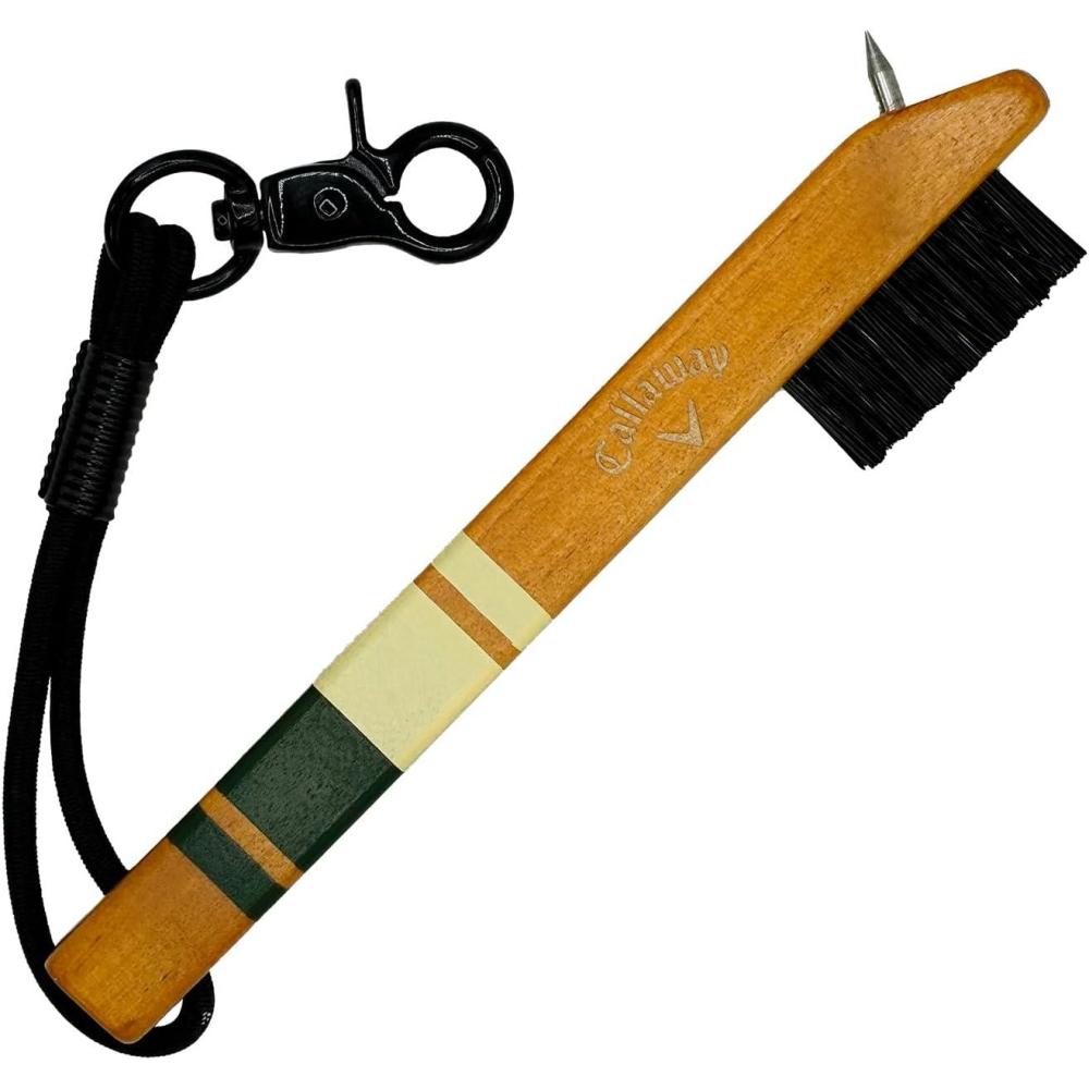 imageCallaway Heritage Wood Golf Club Brush with Groove CleanerGreenIvory