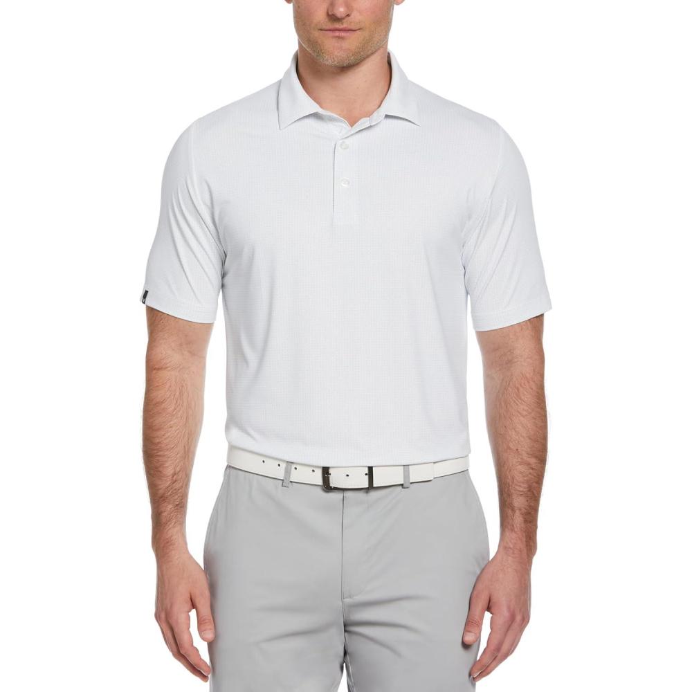 imageCallaway Mens Chevron Foulard Print Stretch Golf Polo Stretch Seams Sun Protection Available in Big amp TallBright White