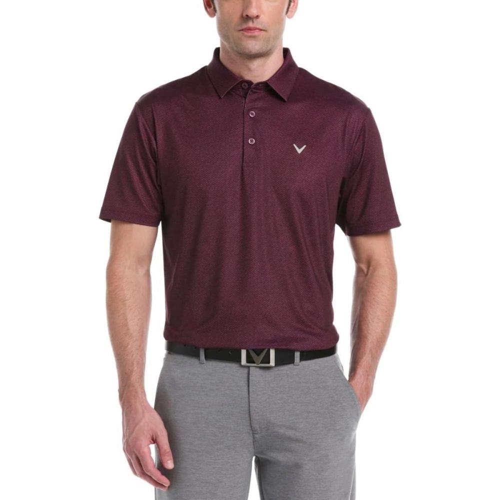 imageCallaway Mens Fine Line Stripe Short Sleeve Stretch Golf Polo MoistureWicking Sun Protection Available in Big amp TallDubarry
