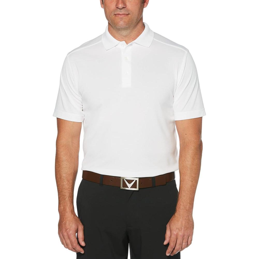 imageCallaway Mens Short Sleeve Core Performance Golf Polo Shirt with Sun ProtectionWhite