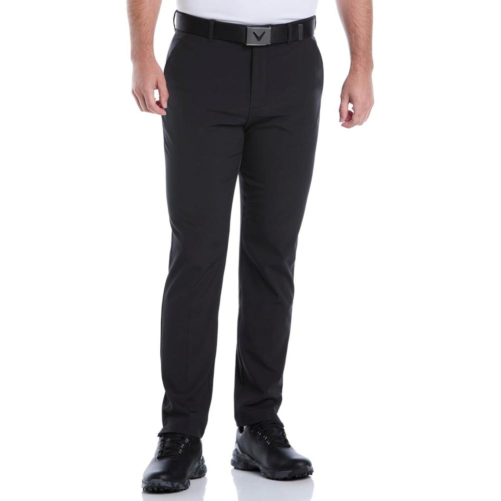 imageCallaway Mens Swing Tech Stretch Golf Pant with Active Waistband 303234 Inseams MoistureWicking Sun ProtectionCaviar