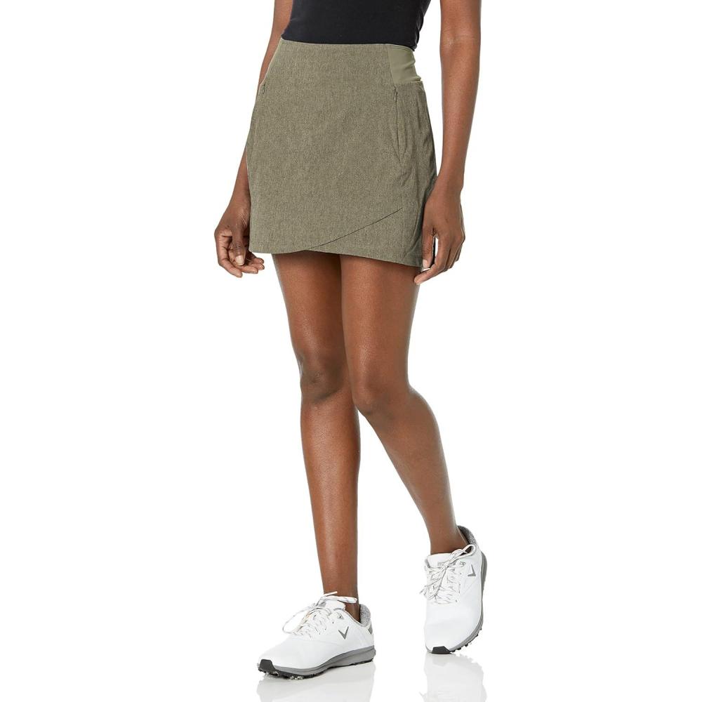 imageCallaway Womens 16 Heather Perforated Golf Skort with TrueSculpt Stretch Fabric and OptiDri Technology Sizes XSXXLIndustrial Grn Htr