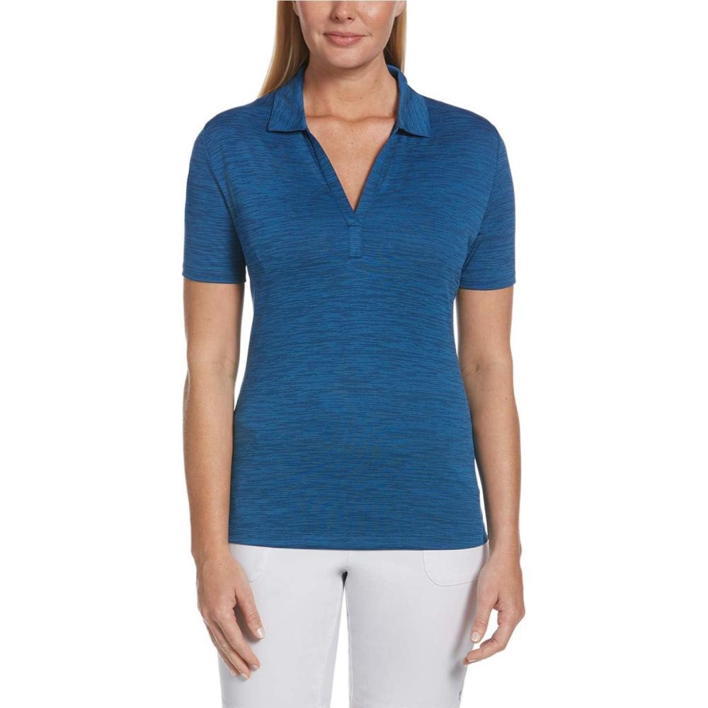 imageCallaway Womens Broken Stripe Ladies Golf Polo Shirt Moisture Wicking FabricBlueberry Pancake