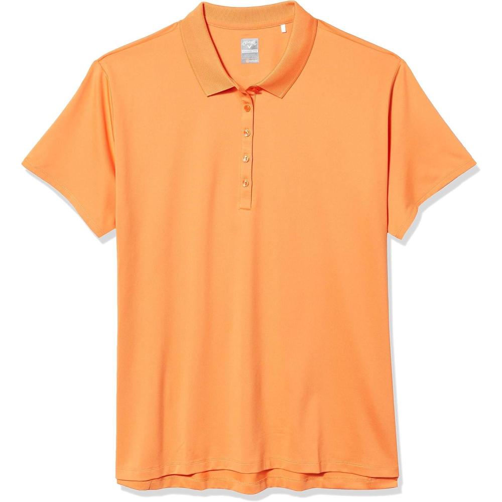 imageCallaway Womens OptiDri Chevron Short Sleeve Golf Polo Shirt Stretch Fabric MoistureWicking Sun ProtectionBird of Paradise