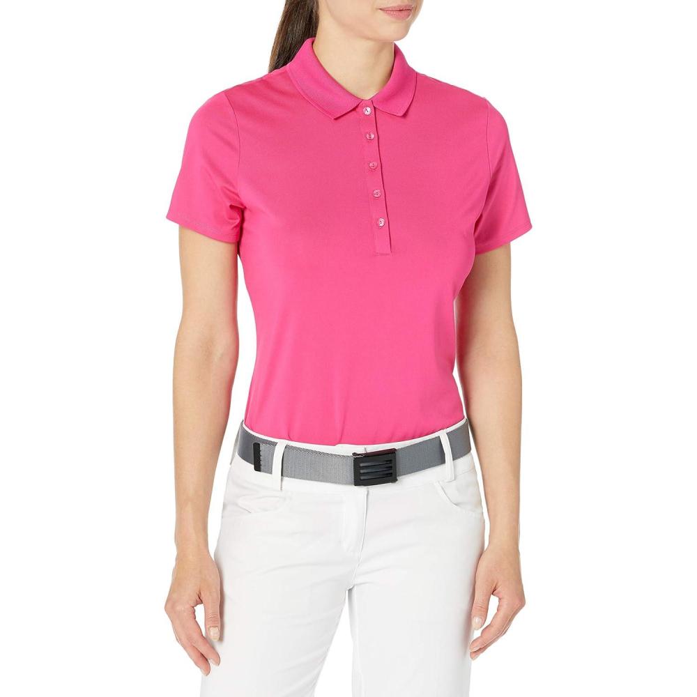 imageCallaway Womens OptiDri Chevron Short Sleeve Golf Polo Shirt Stretch Fabric MoistureWicking Sun ProtectionVery Berry