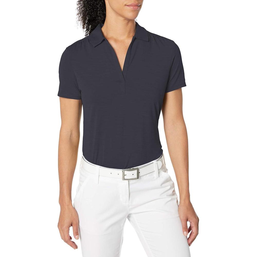 imageCallaway Womens OptiDri Tonal Short Sleeve Polo Shirt with Stretch Fabric and Sun Protection Extended SizingBlack