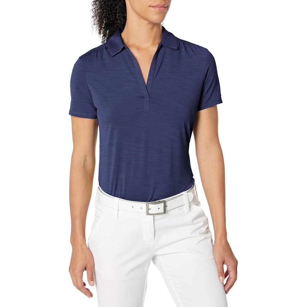 imageCallaway Womens OptiDri Tonal Short Sleeve Polo Shirt with Stretch Fabric and Sun Protection Extended SizingPeacoat