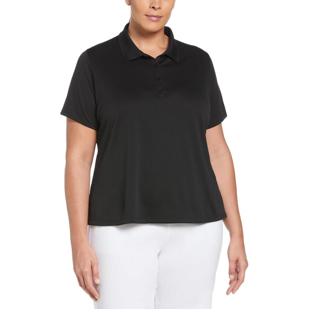 imageCallaway Womens Plus Swing Tech Short Sleeve Golf Polo ShirtCaviar