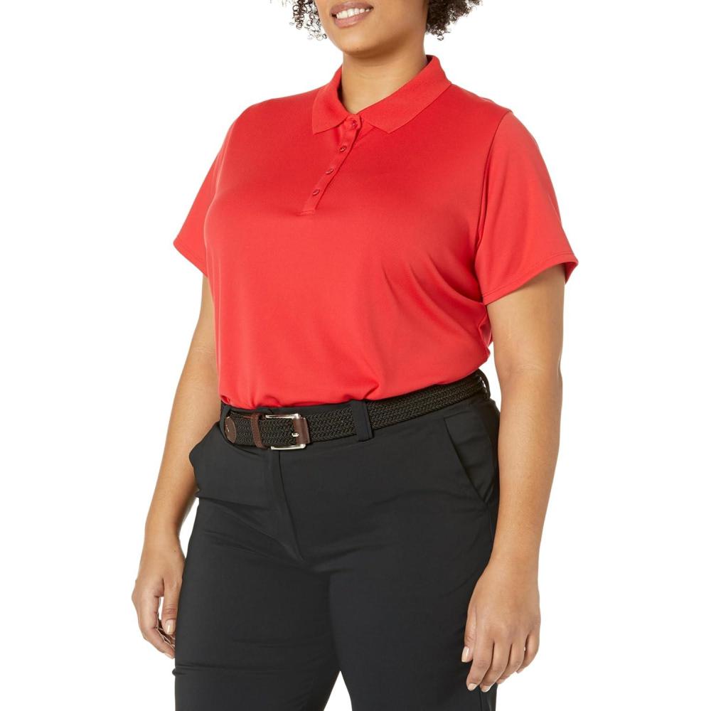 imageCallaway Womens Plus Swing Tech Short Sleeve Golf Polo ShirtTrue Red