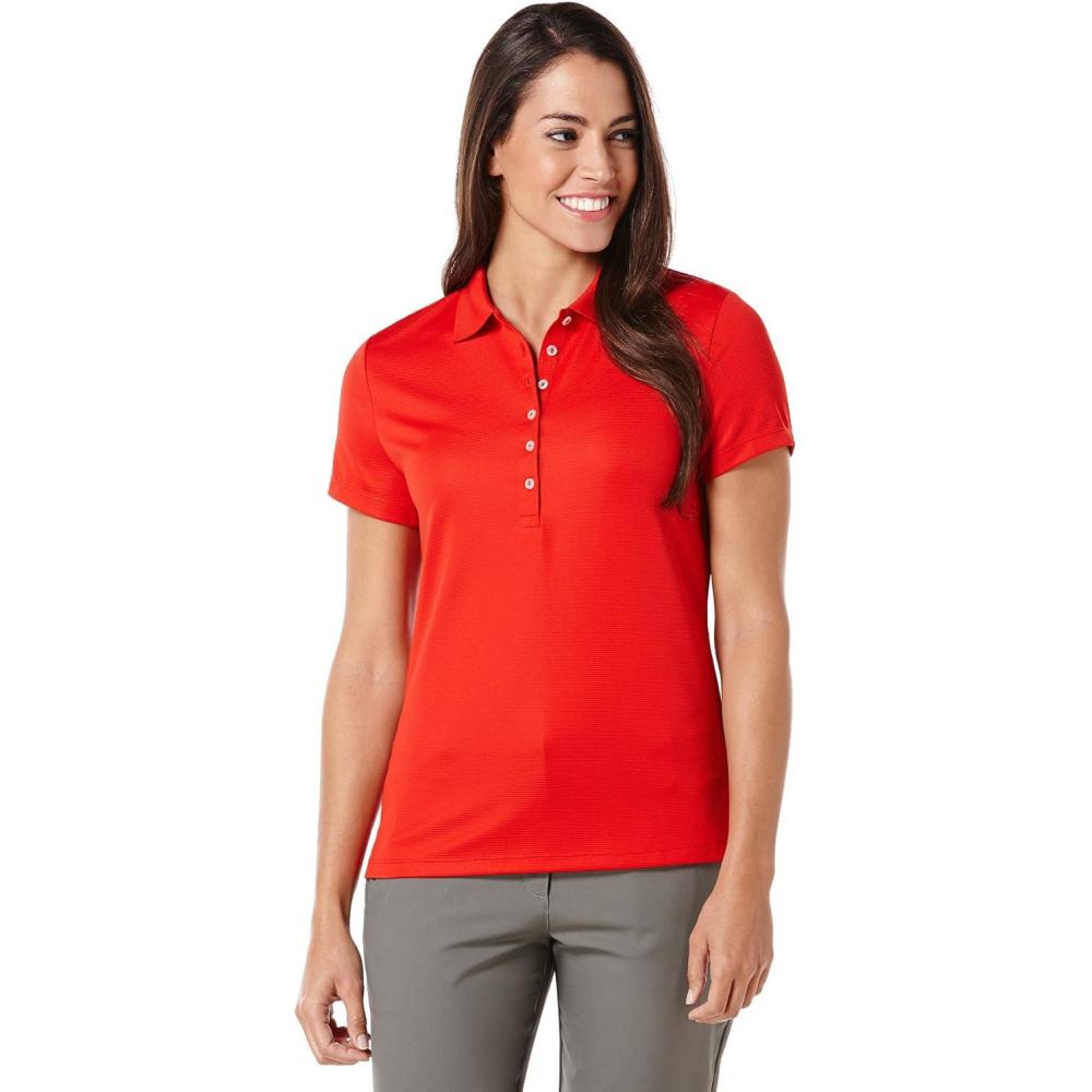 imageCallaway Womens Short Sleeve Ottoman Performance Golf Polo with Sun Protection Size Small  3XSalsa
