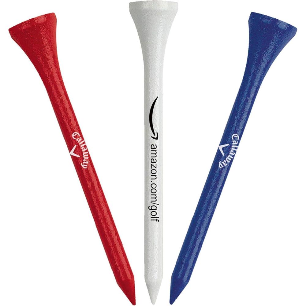 imageCallaway Wood Golf Tees Pack of 100RedWhiteBlue