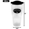 Callaway Golf 24oz Clear Patch Tumbler Gift Set – includes tri-fold golf towel, 24oz tumbler, plastic golf tees, a poker chip ball marker and a divot tool