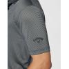 Callaway Mens Fine Line Stripe Short Sleeve Stretch Golf Polo, Moisture-Wicking, Sun Protection (Available in Big & Tall)(Caviar Black)