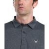 Callaway Mens Fine Line Stripe Short Sleeve Stretch Golf Polo, Moisture-Wicking, Sun Protection (Available in Big & Tall)(Ceramic)