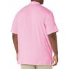 Callaway Mens Fine Line Stripe Short Sleeve Stretch Golf Polo, Moisture-Wicking, Sun Protection (Available in Big & Tall)(Pink Sunset)