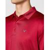 Callaway Mens Fine Line Stripe Short Sleeve Stretch Golf Polo, Moisture-Wicking, Sun Protection (Available in Big & Tall)(Tango Red)