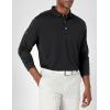 Callaway Men’s Long Sleeve Core Performance Polo, Opti-Dri Technology, Sun Protection, Golf Polo Shirts for Men(Black)