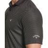 Callaway Men’s Pro Spin Chevron Jacquard Short Sleeve Golf Polo Shirt, Moisture-Wicking, Durable Textured Fabric(Caviar Black)