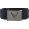 Callaway Men’s V-Logo Web Golf Belt with Durable Textured Stretch Material and Metal Tip Adjustable Buckle(Peacoat)