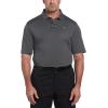 Callaway Men’s Ventilated Classic Jacquard Short Sleeve Golf Polo, Stretch Seams, Moisture-Wicking (Available in Big & Tall)(Caviar Black)