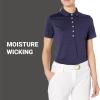 Callaway Women’s Golf Short Sleeve Pique Open Mesh Polo Shirt(Medium Blue)