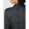 Callaway womens Swingtech™ 3/4 Sleeve Space Dye Golf Polo Shirt(Caviar Black)