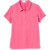Callaway Girl’s Micro Hex Solid Short Sleeve Golf Polo Shirt, Moisture-Wicking, Durable Textured Fabric, Sun Protection, Fruit Dove, Large