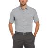 Callaway Mens Fine Line Stripe Short Sleeve Stretch Golf Polo, Moisture-Wicking, Sun Protection (Available in Big & Tall)(Asphalt)